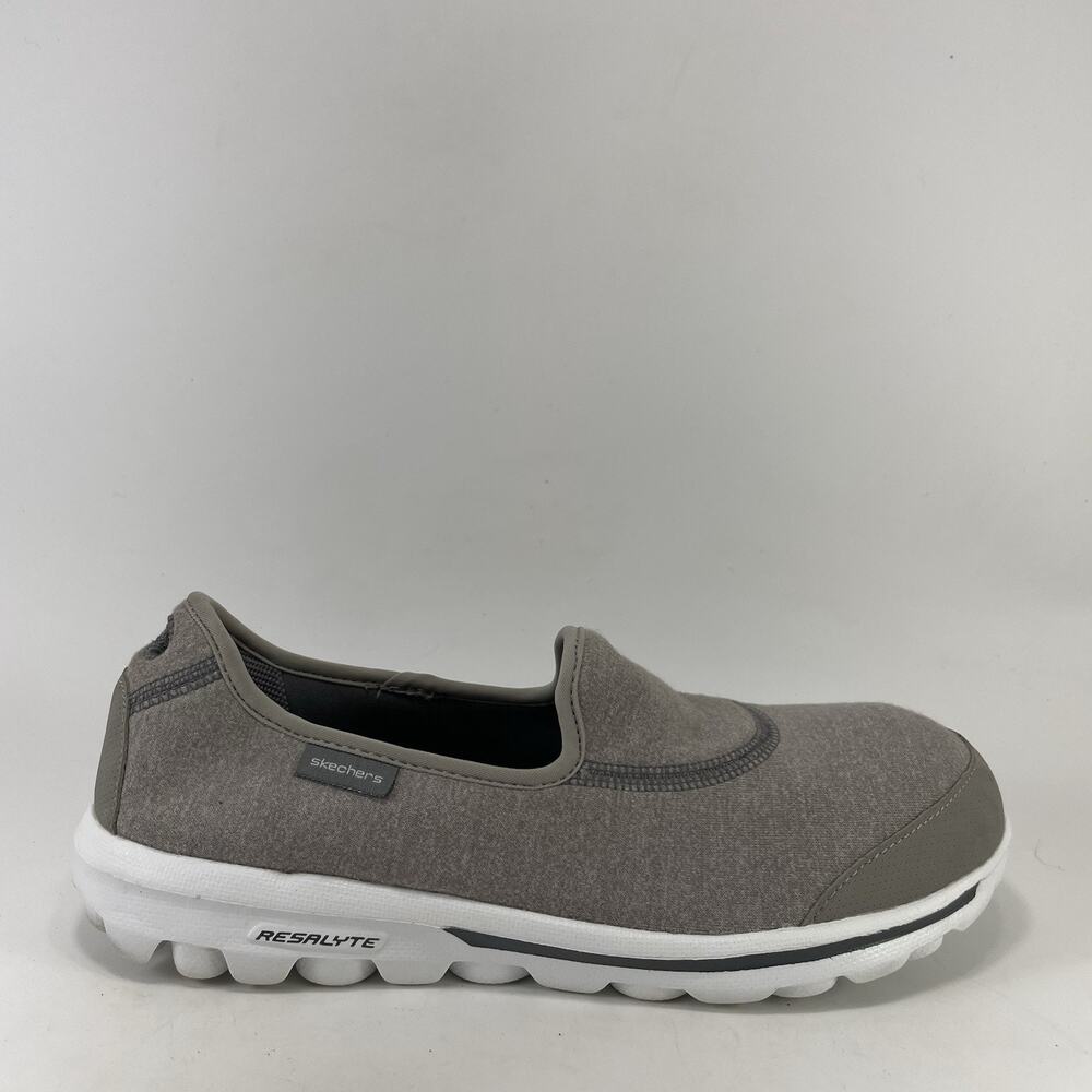 Skechers GOwalk 2 Walking Shoes Grey Size 7.5 M Slip-On Loafer Casual Canvas